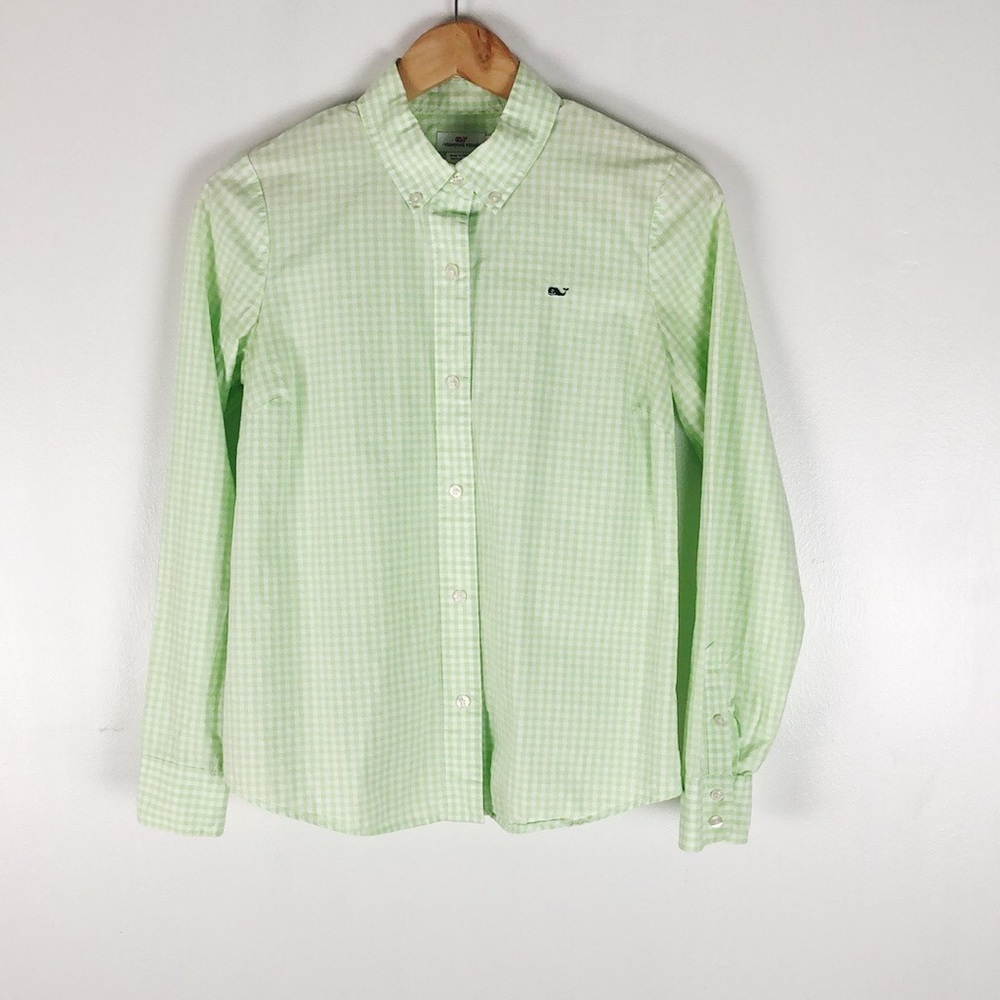 Vineyard Vine's Women's Green Button Down Shirt